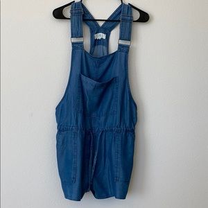 Denim shorts overalls
